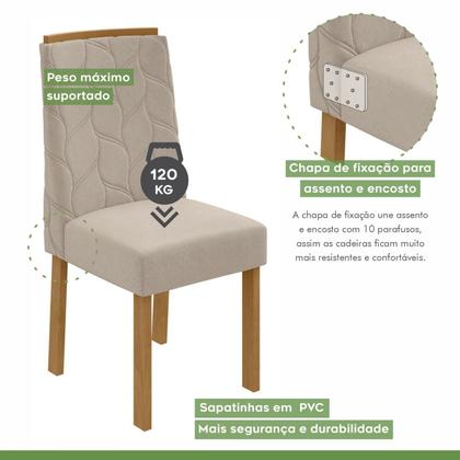 Imagem de Conjunto Sala de Jantar 6 Lugares Retangular Tampo Vidro/MDF Mesa e Cadeiras Astrid