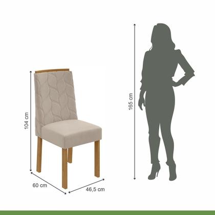 Imagem de Conjunto Sala de Jantar 6 Lugares Retangular Tampo Vidro/MDF Mesa e Cadeiras Astrid