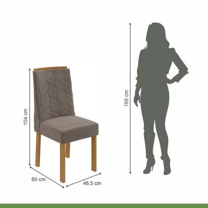 Imagem de Conjunto Sala de Jantar 6 Lugares Retangular Tampo Vidro/MDF Mesa e Cadeiras Astrid