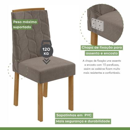 Imagem de Conjunto Sala de Jantar 6 Lugares Retangular Tampo Vidro/MDF Mesa e Cadeiras Astrid