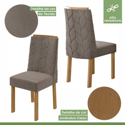 Imagem de Conjunto Sala de Jantar 6 Lugares Retangular Tampo Vidro/MDF Mesa e Cadeiras Astrid