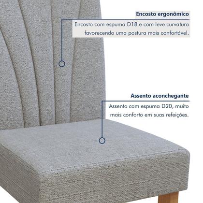 Imagem de Conjunto Sala de Jantar 6 Lugares Retangular Tampo Vidro/MDF Mesa Luar com Cadeiras Apogeu