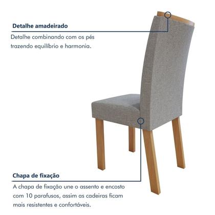 Imagem de Conjunto Sala de Jantar 6 Lugares Retangular Tampo Vidro/MDF Mesa Luar com Cadeiras Apogeu