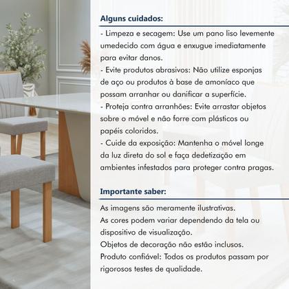 Imagem de Conjunto Sala de Jantar 6 Lugares Retangular Tampo Vidro/MDF Mesa Luar com Cadeiras Apogeu