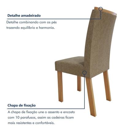 Imagem de Conjunto Sala de Jantar 6 Lugares Retangular Tampo Vidro/MDF Mesa Luar com Cadeiras Apogeu