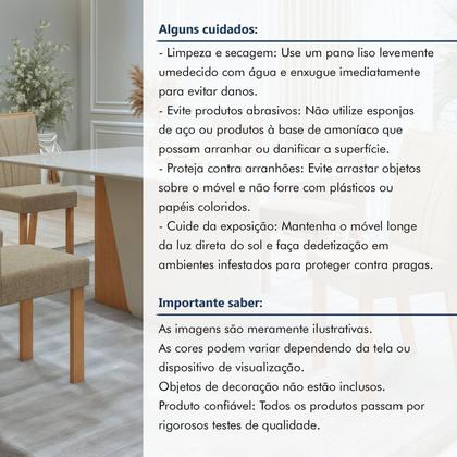 Imagem de Conjunto Sala de Jantar 6 Lugares Retangular Tampo Vidro/MDF Mesa Luar com Cadeiras Apogeu