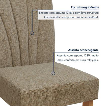 Imagem de Conjunto Sala de Jantar 6 Lugares Retangular Tampo Vidro/MDF Mesa Luar com Cadeiras Apogeu