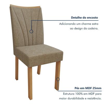 Imagem de Conjunto Sala de Jantar 6 Lugares Retangular Tampo Vidro/MDF Mesa Luar com Cadeiras Apogeu