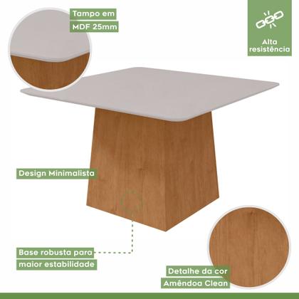 Imagem de Conjunto Sala de Jantar 8 Lugares Quadrada Tampo Vidro/MDF Mesa Nevada com Cadeiras Apogeu