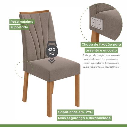 Imagem de Conjunto Sala de Jantar 8 Lugares Quadrada Tampo Vidro/MDF Mesa Nevada com Cadeiras Apogeu