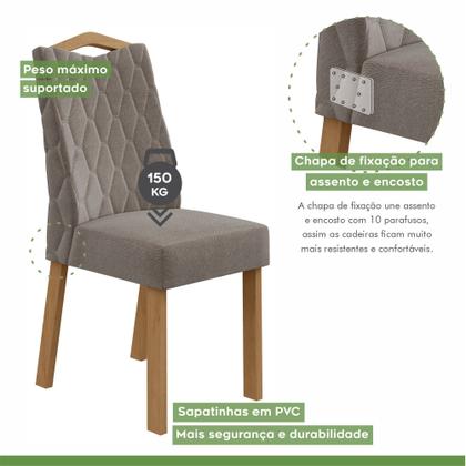 Imagem de Conjunto Sala de Jantar 8 Lugares Quadrada Tampo Vidro/MDF Mesa Nevada e Cadeiras Vênus