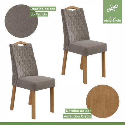 Imagem de Conjunto Sala de Jantar 8 Lugares Quadrada Tampo Vidro/MDF Mesa Nevada e Cadeiras Vênus