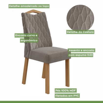 Imagem de Conjunto Sala de Jantar 8 Lugares Quadrada Tampo Vidro/MDF Mesa Nevada e Cadeiras Vênus