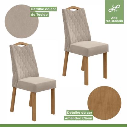 Imagem de Conjunto Sala de Jantar 8 Lugares Quadrada Tampo Vidro/MDF Mesa Nevada e Cadeiras Vênus