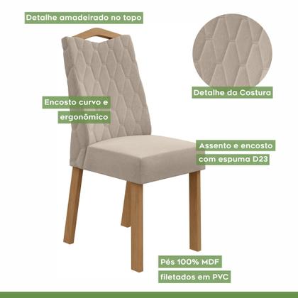 Imagem de Conjunto Sala de Jantar 8 Lugares Quadrada Tampo Vidro/MDF Mesa Nevada e Cadeiras Vênus