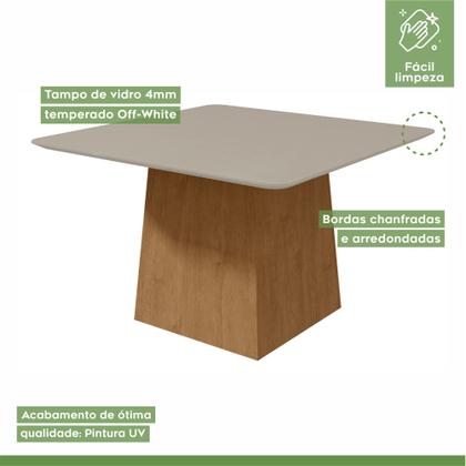 Imagem de Conjunto Sala de Jantar 8 Lugares Quadrada Tampo Vidro/MDF Mesa Nevada e Cadeiras Vênus