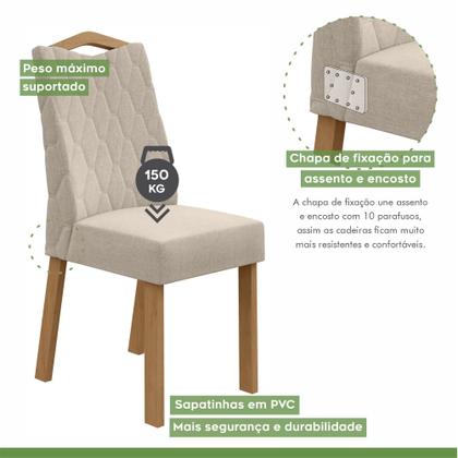 Imagem de Conjunto Sala de Jantar 8 Lugares Quadrada Tampo Vidro/MDF Mesa Nevada e Cadeiras Vênus