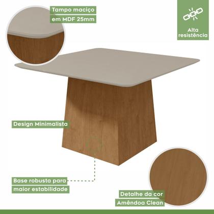 Imagem de Conjunto Sala de Jantar 8 Lugares Quadrada Tampo Vidro/MDF Mesa Nevada e Cadeiras Vênus