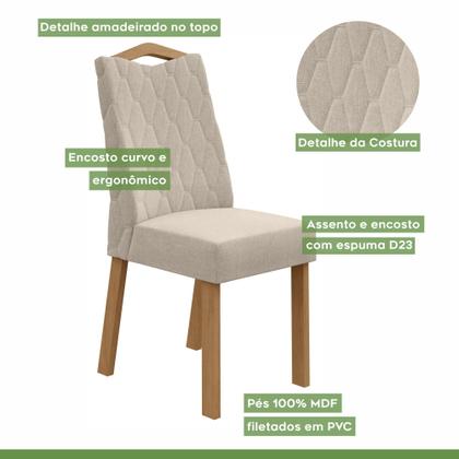 Imagem de Conjunto Sala de Jantar 8 Lugares Quadrada Tampo Vidro/MDF Mesa Nevada e Cadeiras Vênus