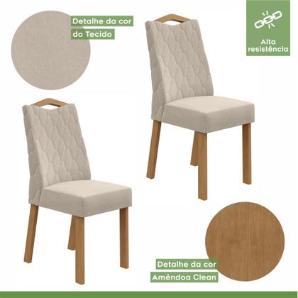 Imagem de Conjunto Sala de Jantar 8 Lugares Quadrada Tampo Vidro/MDF Mesa Nevada e Cadeiras Vênus