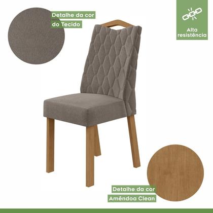 Imagem de Conjunto Sala de Jantar 8 Lugares Quadrada Tampo Vidro/MDF Mesa Nevada e Cadeiras Vênus