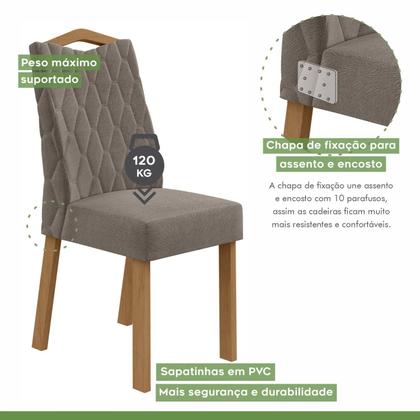 Imagem de Conjunto Sala de Jantar 8 Lugares Quadrada Tampo Vidro/MDF Mesa Nevada e Cadeiras Vênus