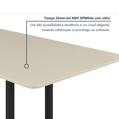 Imagem de Conjunto Sala de Jantar 8 Lugares Retangular Tampo de Vidro Mesa Itália com Cadeiras Barcelona