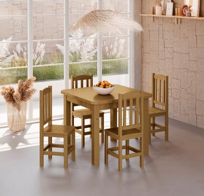 Imagem de Conjunto Sala de Jantar 88x88 Com 4 Cadeiras Diamante - NEMARGI