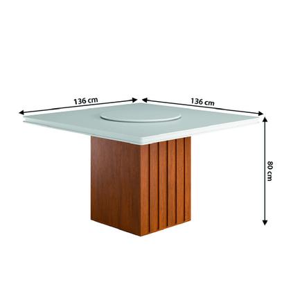 Imagem de Conjunto Sala de Jantar Amsterdã New Mesa com Tampo Giratório 6 Cadeiras Santiago Madeirado/Cinza