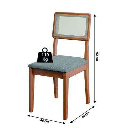 Imagem de Conjunto Sala de Jantar Amsterdã New Mesa com Tampo Giratório 6 Cadeiras Santiago Madeirado/Cinza