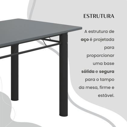 Imagem de Conjunto Sala de Jantar Bahia Mesa Tubo 120x75cm Tampo Madeira com 4 Cadeiras