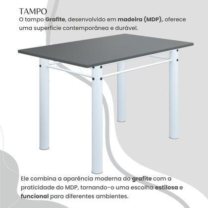 Imagem de Conjunto Sala de Jantar Bahia Mesa Tubo 140x75cm Tampo Madeira com 6 Cadeiras