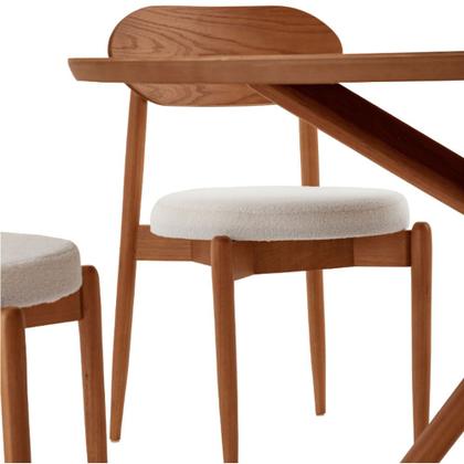 Imagem de Conjunto Sala de Jantar Ballare 135cm Redonda com 4 Cadeiras em Madeira Moderna