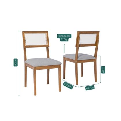 Imagem de Conjunto Sala de Jantar Cacau 180cm sem Vidro com 6 Cadeiras Palmas