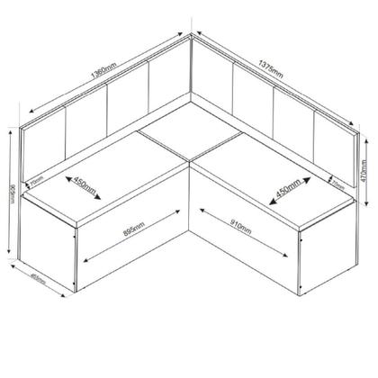 Imagem de Conjunto Sala De Jantar Canto Alemão Com Baú Liebe Com Mesa Fin E 2 Cadeiras Bele Veludo Viero Madeirado