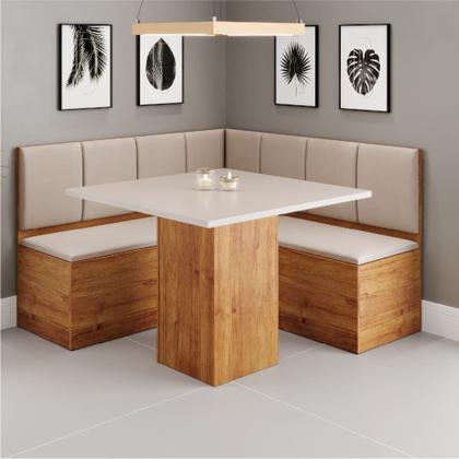 Imagem de Conjunto Sala de Jantar Canto Alemão Com Baú Liebe com Mesa Lord Veludo Viero