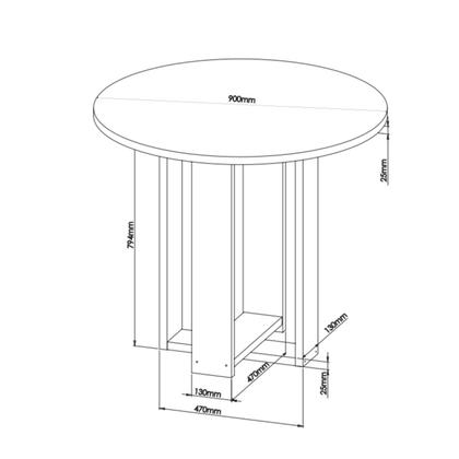 Imagem de Conjunto Sala de Jantar Chiara Mesa Redonda com 4 Cadeiras Vênus