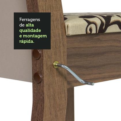 Imagem de Conjunto Sala de Jantar Cíntia Madesa Mesa Tampo de Madeira com 4 Cadeiras