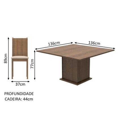 Conjunto Sala de Jantar Clarice Madesa Mesa Tampo de Madeira com 8 Cadeiras Imagem de Conjunto Sala de Jantar Clarice Madesa Mesa Tampo de Madeira com 8 Cadeiras
