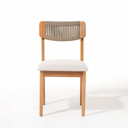 Imagem de Conjunto Sala de Jantar com 1 Mesa Tampo Laminado 160cm e 6 Cadeiras Encosto Corda Florença