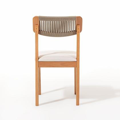 Imagem de Conjunto Sala de Jantar com 1 Mesa Tampo Laminado 160cm e 6 Cadeiras Encosto Corda Florença