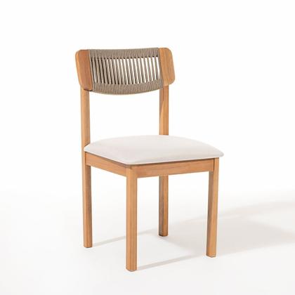 Imagem de Conjunto Sala de Jantar com 1 Mesa Tampo Laminado 160cm e 6 Cadeiras Encosto Corda Florença