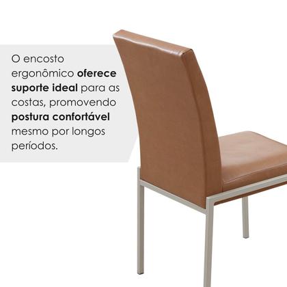 Imagem de Conjunto Sala de Jantar com 4 Cadeiras Atenas Champanhe / Bege / Metalizado