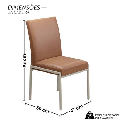 Imagem de Conjunto Sala de Jantar com 4 Cadeiras Atenas Champanhe / Bege / Metalizado
