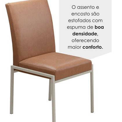 Imagem de Conjunto Sala de Jantar com 4 Cadeiras Atenas Champanhe / Bege / Metalizado