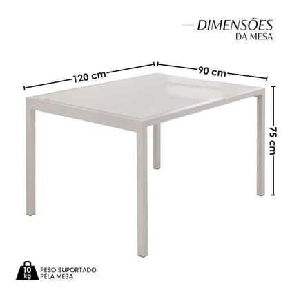 Imagem de Conjunto Sala de Jantar com 4 Cadeiras Atenas Champanhe / Bege / Metalizado