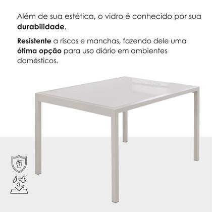 Imagem de Conjunto Sala de Jantar com 4 Cadeiras Atenas Champanhe / Bege / Metalizado