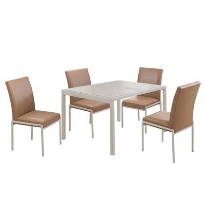 Imagem de Conjunto Sala de Jantar com 4 Cadeiras Atenas Champanhe / Bege / Metalizado