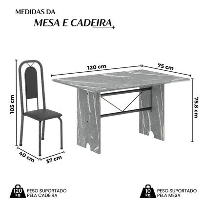 Imagem de Conjunto Sala de Jantar com 4 Cadeiras Lara