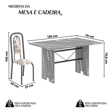 Imagem de Conjunto Sala de Jantar com 4 Cadeiras Lara